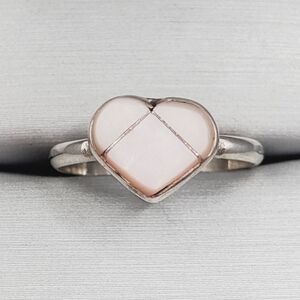 Mother Of Pearl 925 Sterling Silver Heart Ring
